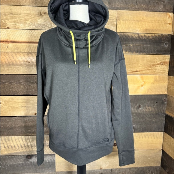 The North Face Sweaters - The North Face Charcoal Hoodie with Neon Yellow Accents